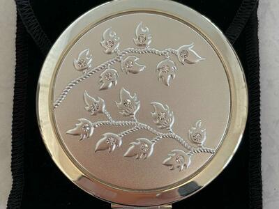 Women's Compact Silver Mirror 2 sided