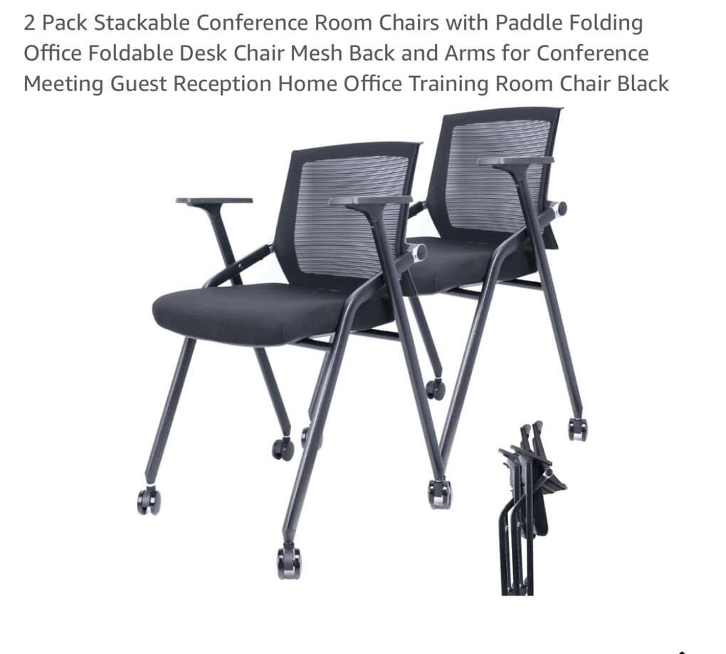 2 Pack Stackable Conference Room Chairs