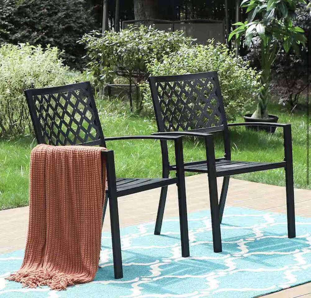 Stackable Elegant Metal Patio Outdoor Chairs
