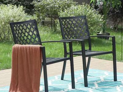 Stackable Elegant Metal Patio Outdoor Chairs