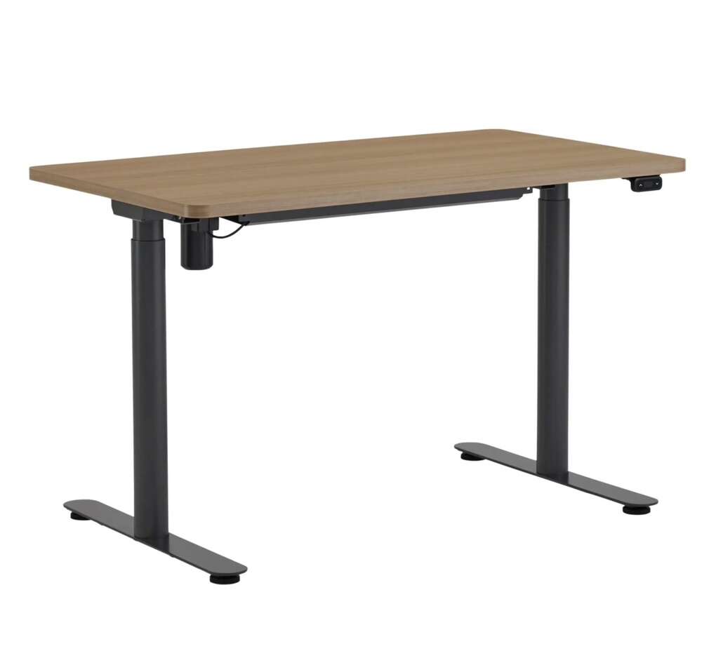 Sit-to-Stand Desk - Merele Base Dark Oak Top