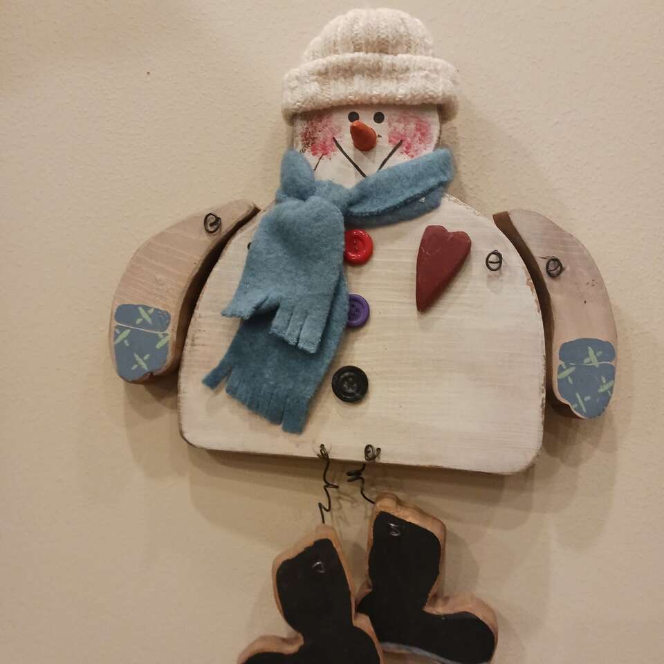 Hanging wooden Snowman