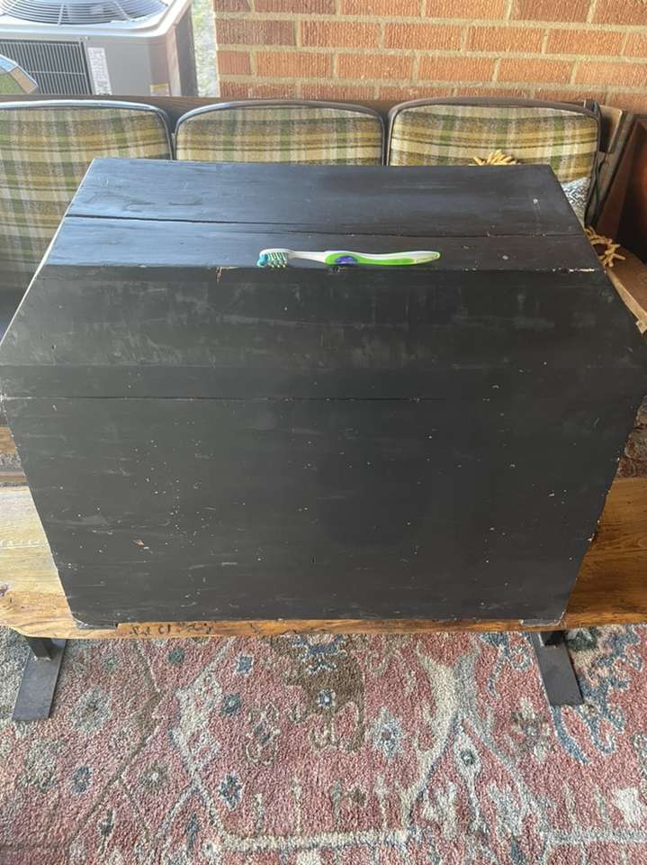 Big Wooden Box With Dome Top &amp; Handles