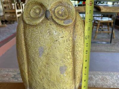 Large Owl Sculpture Ceramic, Classic Mid Mod Style