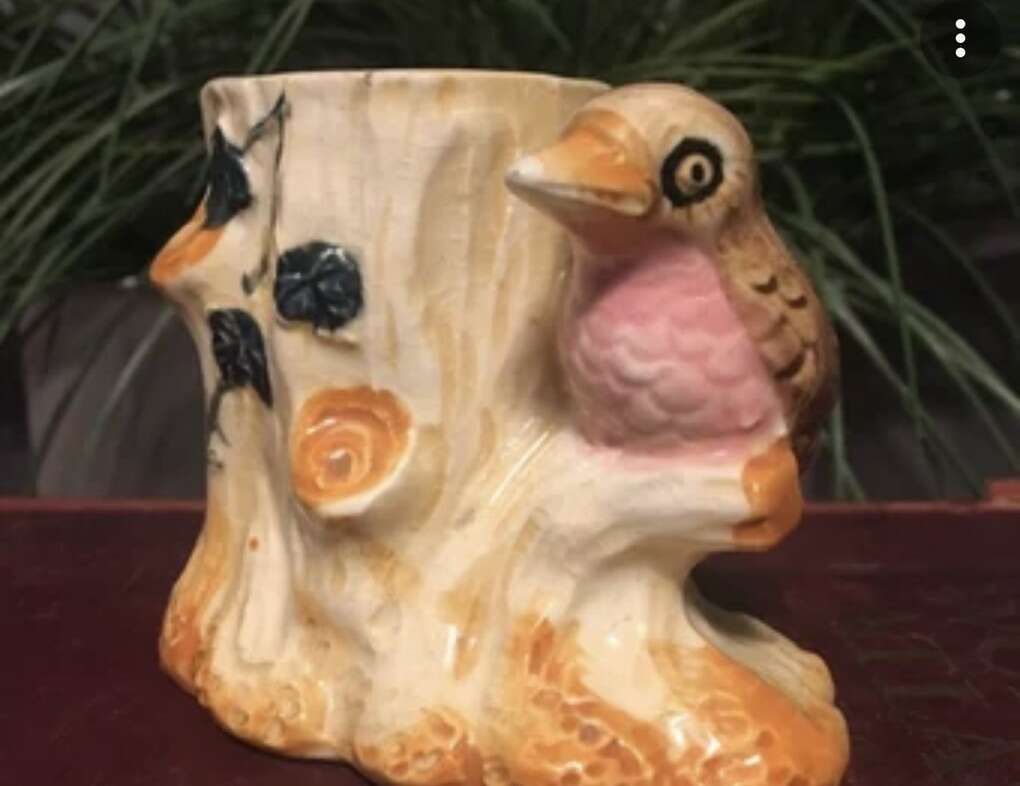Cute 1940s Ceramic Bird Planter