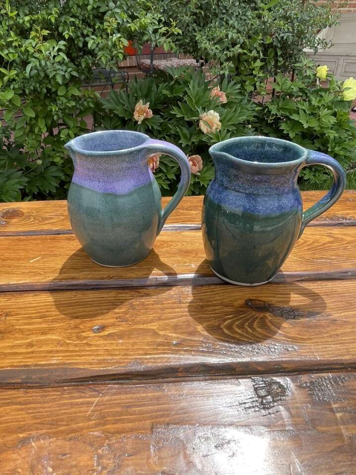Pair Of Mid Century Beautiful Stoneware Pieces