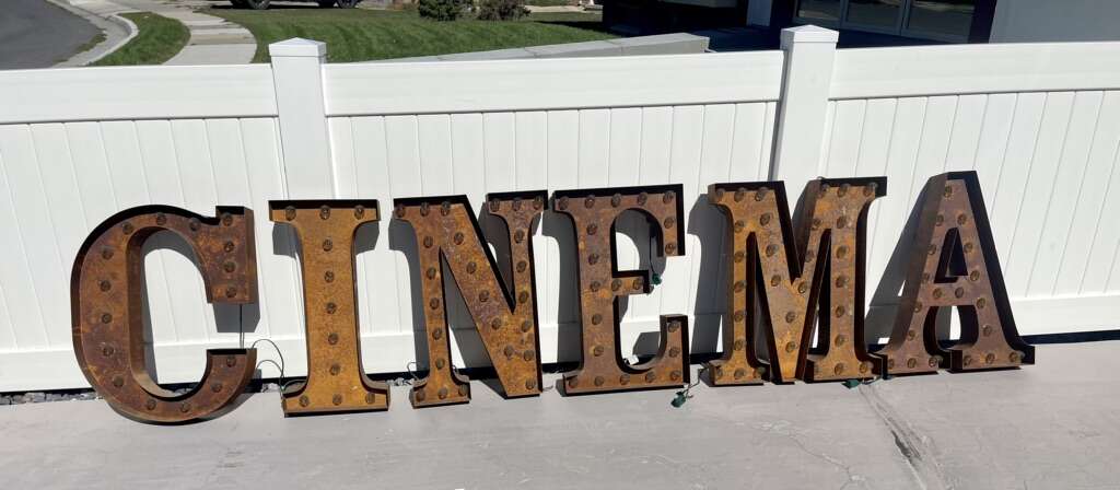 Incredible Vintage Metal CINEMA Sign