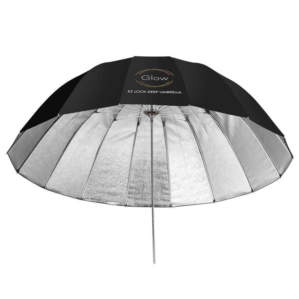 Glow Easy Lock Medium Deep Beaded Silver Fiberglass Umbrella (41 inches)