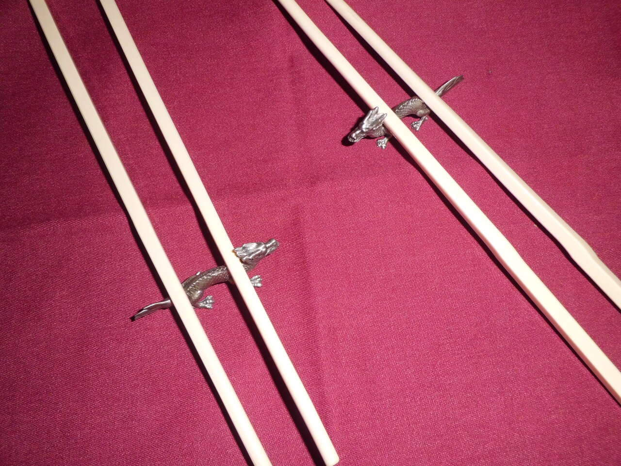 Pewter Dragon Chopstick Rests - Set of 12