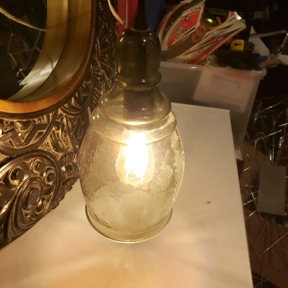 X2 pendant lighting Edison bulb tinted glass