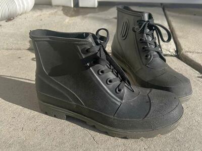 Steel Toe Rubber Boots Lace Up Men's 10