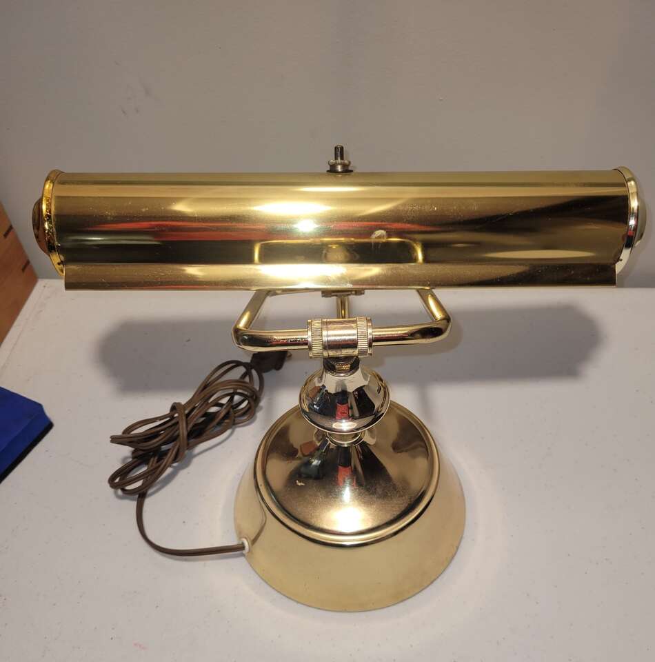 Vintage Brass Bankers Desk Table Lamp/piano lig