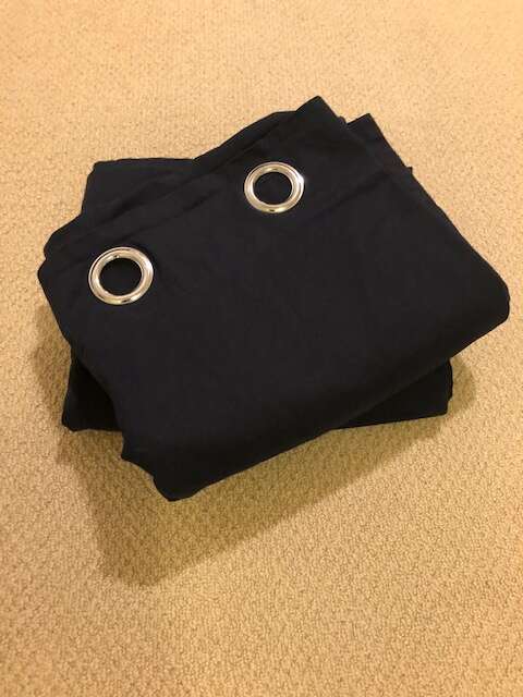 Set of Two Navy Ikea Merete Curtains