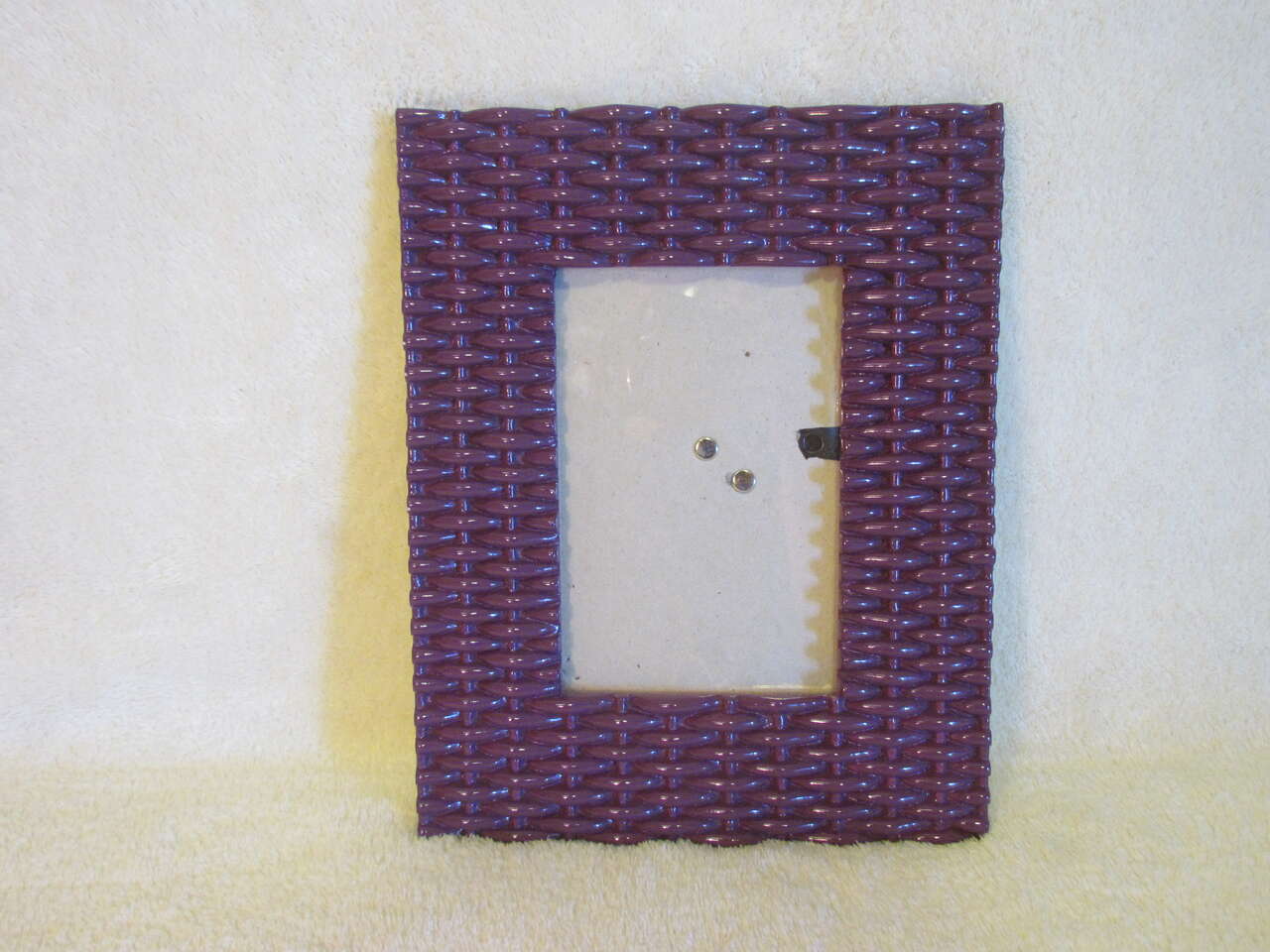 Lane Furniture 4x6 Purple Basket Weave Photo Picture Frame - GUC