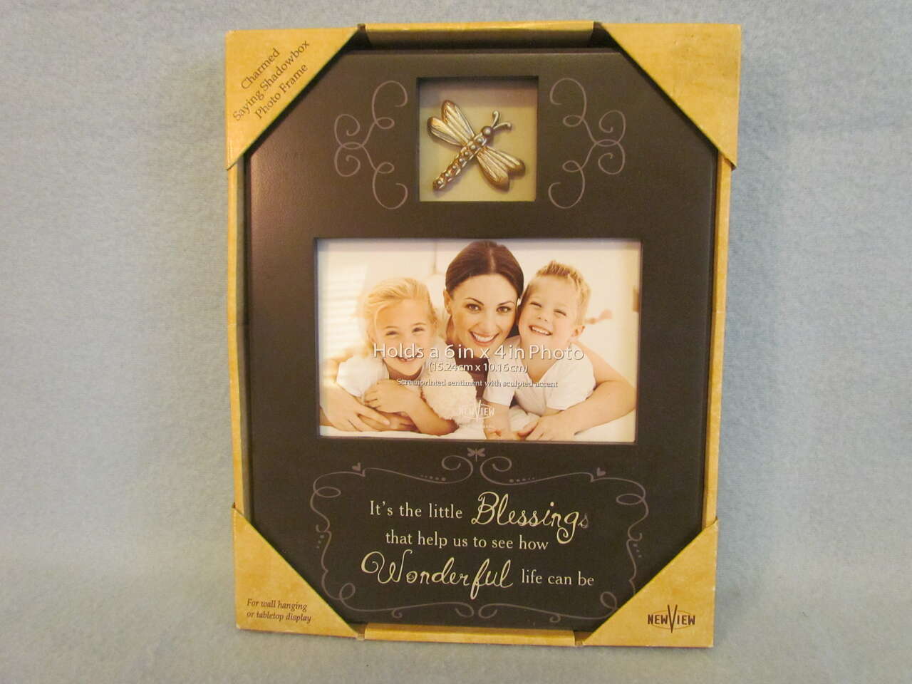New View Espresso Dragon Fly little Blessings Wonderful life 4x6 Photo Picture Frame