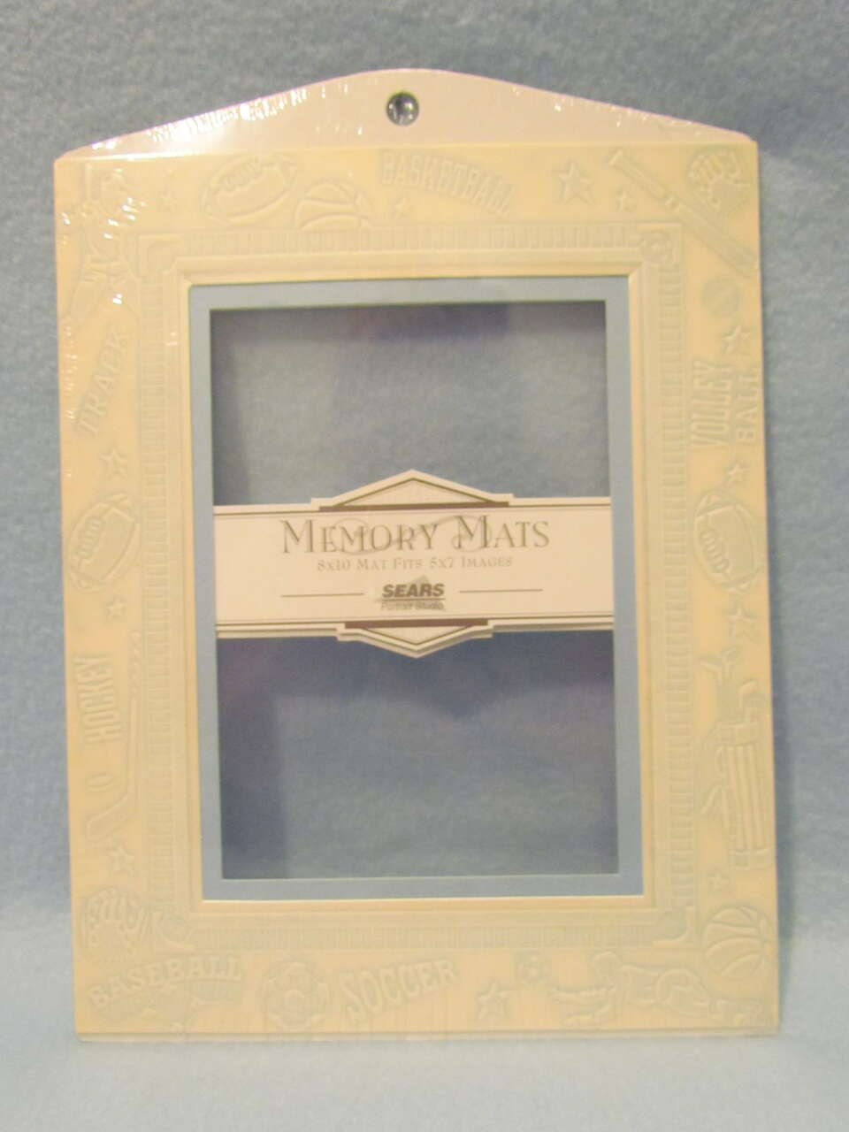 Blue Sport Memory 5x7 Photo Picture Mat for 8x10 Frame Sears Portrait Studio-NIP