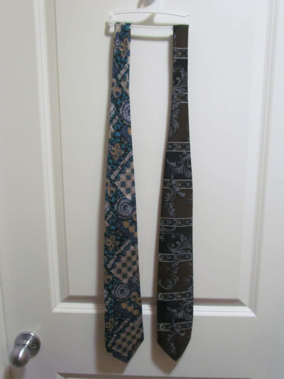 Men's Dress Ties - Teal/Yellow/Tan Tie ~ Brown/Stripe Tie