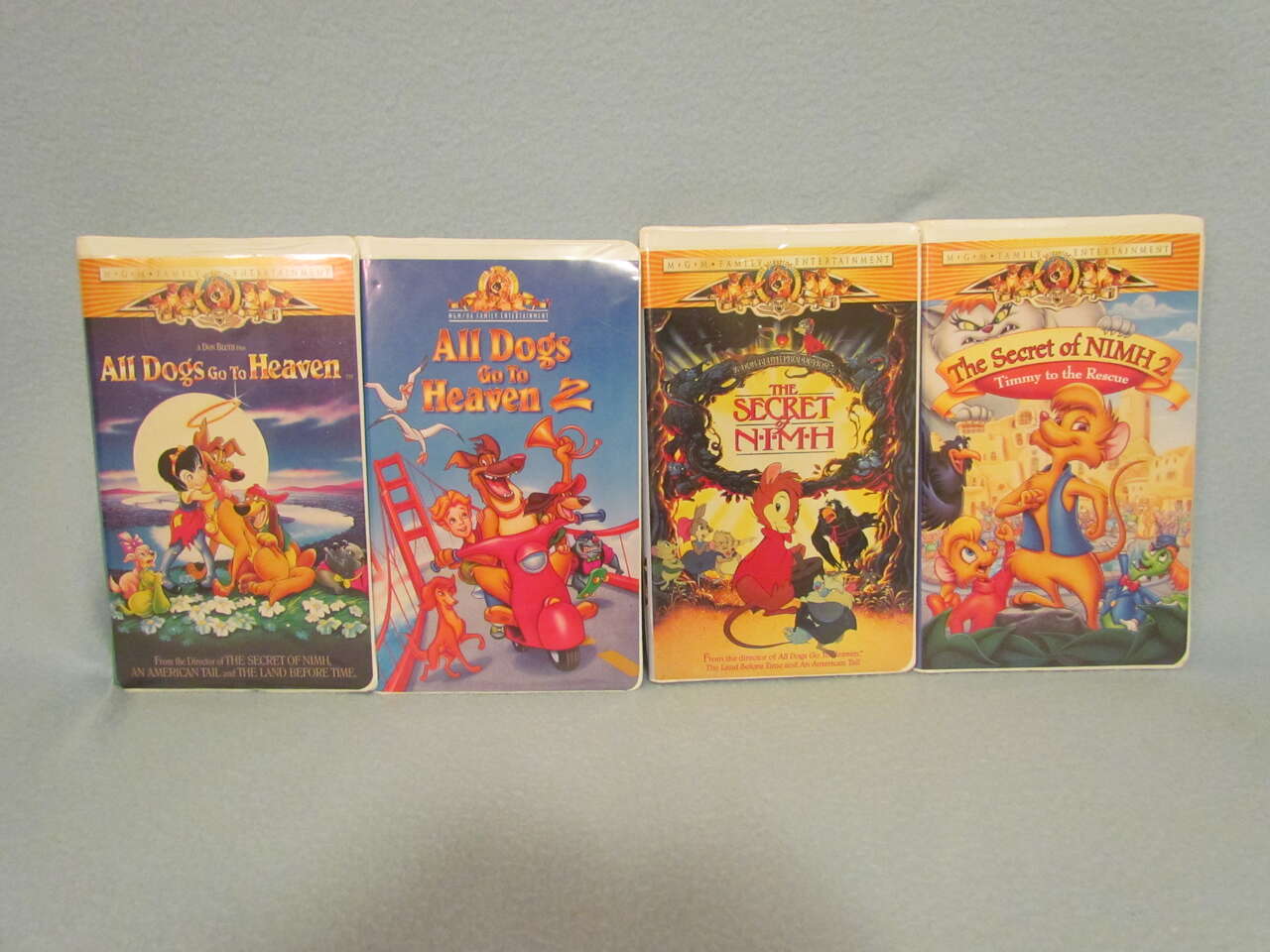 4 Lot Secret of NIMH 1 and 2 ~ All Dogs Go To Heaven 1 and 2 ~ VHS Shows~Movies~Video Cassettes Tapes