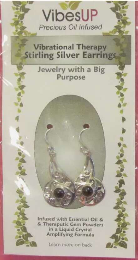 VibesUP Garnet Gem Sterling Silver Earrings - NEW