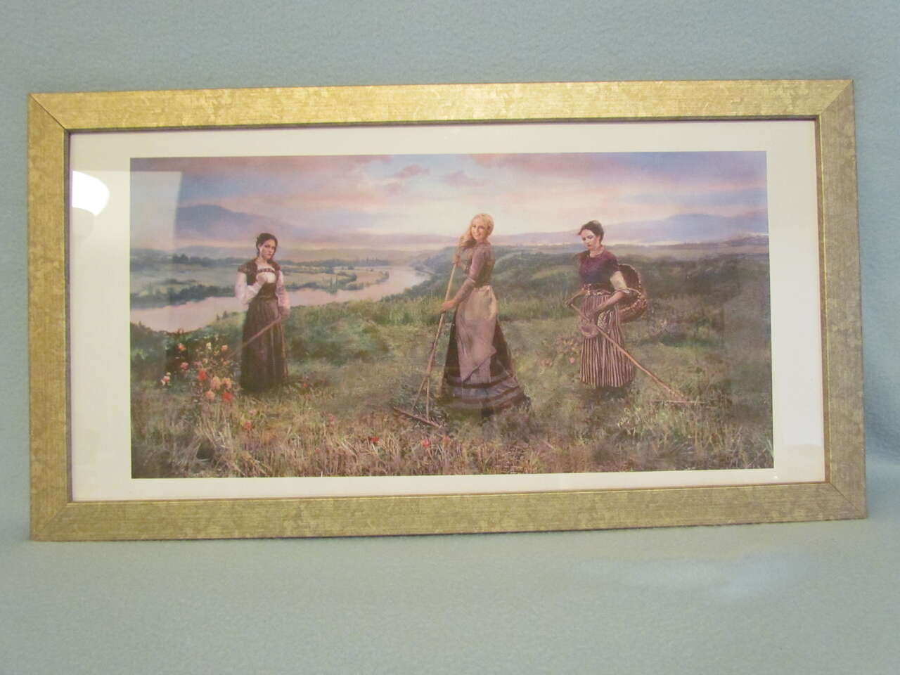 Kelly Pugh Art Framed "Three Sisters ~ Sad, Mad, Glad" Picture Art Piece in Elder Uchtdorf's Talk 14 x 26 inch Photo Frame