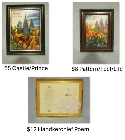 LDS Young Women Temple Pictures Wedding Handkerchief Poem Picture Photo Frames 5x7 & 8x10 sizes