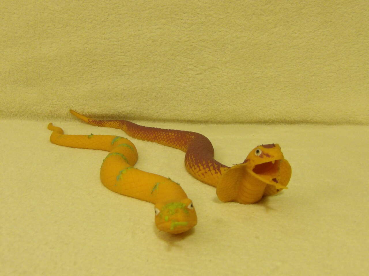 2 Rubber Snake Toys ~ 1 is a Cobra