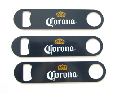 3 Pc CORONA BEER STEEL METAL BOTTLE OPENER BARTENDER SPEED BAR TOOL DARK BLUE