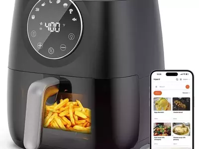 Air Fryer 6 QT, JOYAMI Air Fryer W/Window, Online Recipes, 8 Cooking Functions