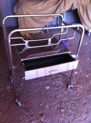 stainless steel rolling cart w/drawer