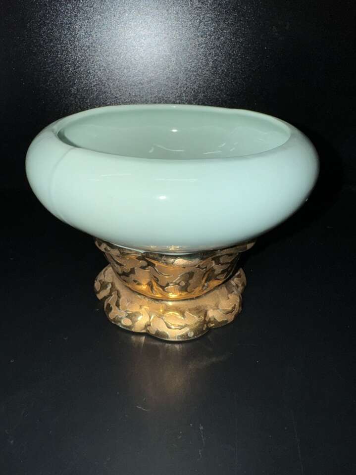 Vintage 24k Gold Jade Dish