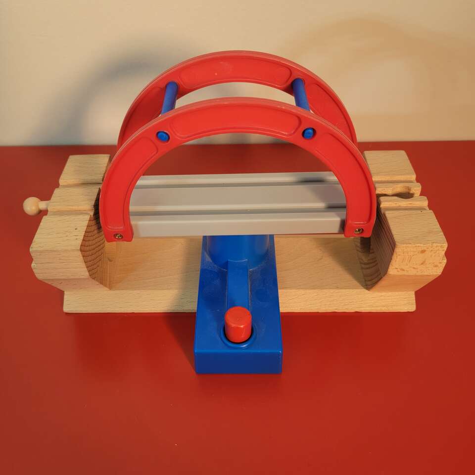 Wooden Railway Push Button Rotating Bridge. Retired. Excellent Condition!