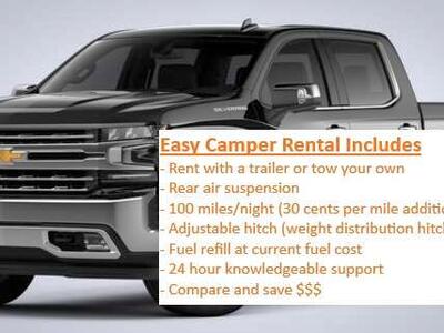 Truck or Truck and Travel Trailer Rental - Easy Camper Rental