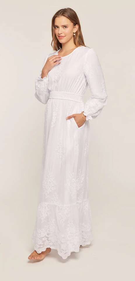 The Brooke Embroidered Mesh Temple Dress