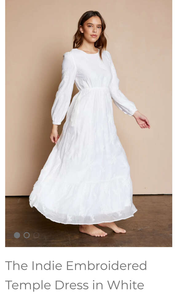 The Indie Embroidered Temple Dress in White