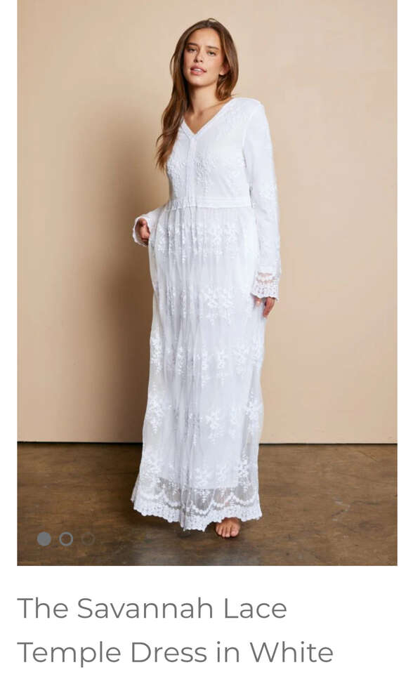 The Savannah Lace Temple Dress in White