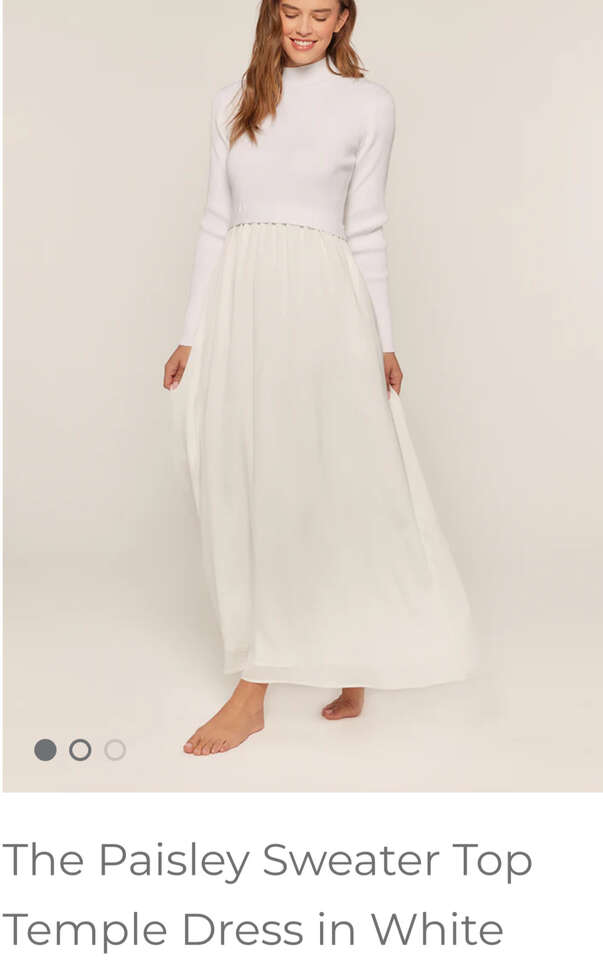 The Paisley Sweater Top Temple Dress in White