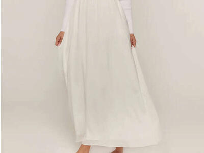 The Paisley Sweater Top Temple Dress in White