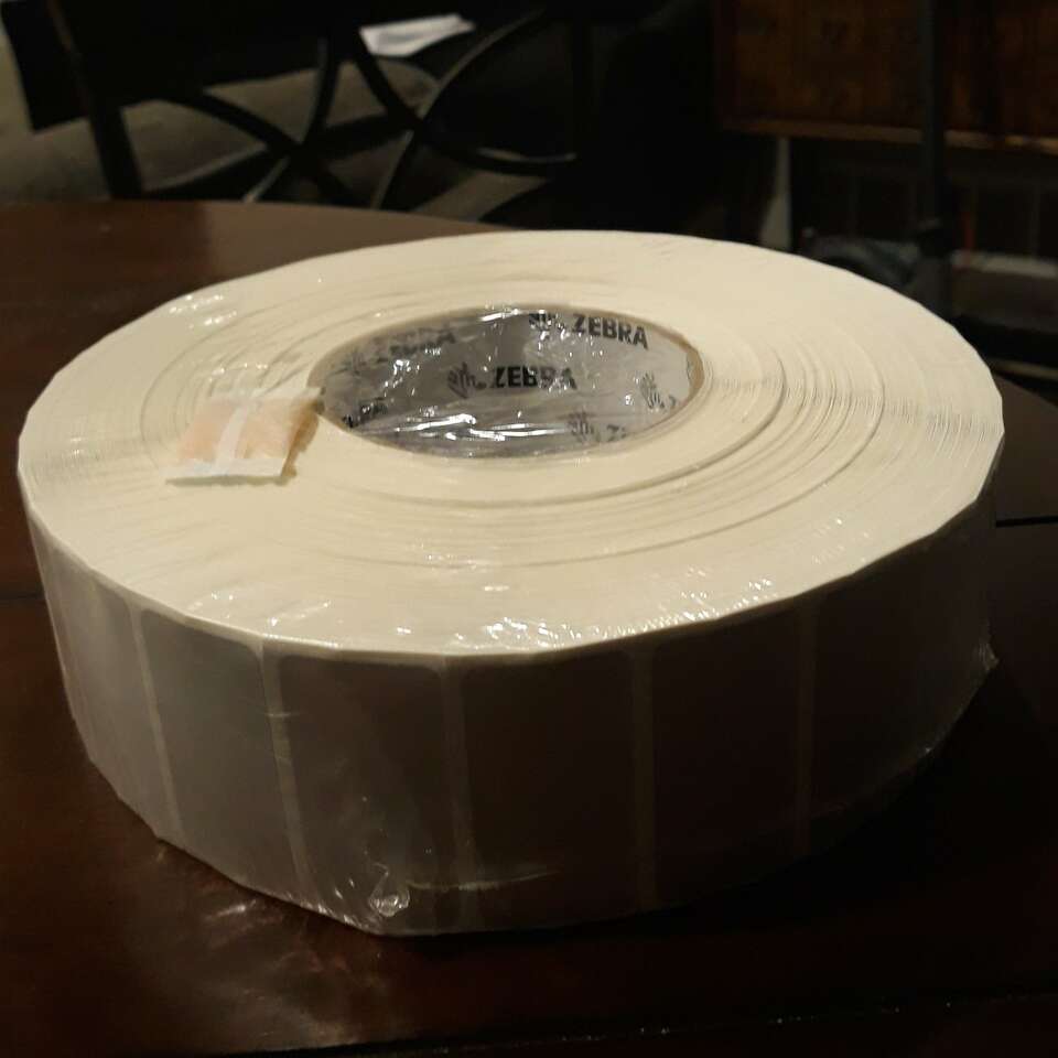 2x1 labels 3" core 8" diameter