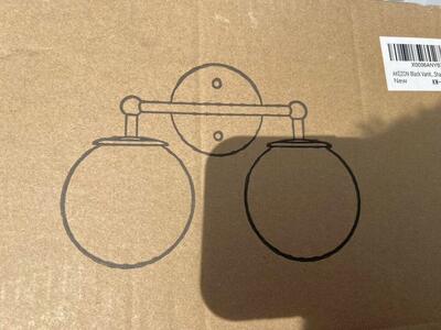 Brand New 2 Light Fixture For Bathroom (black)