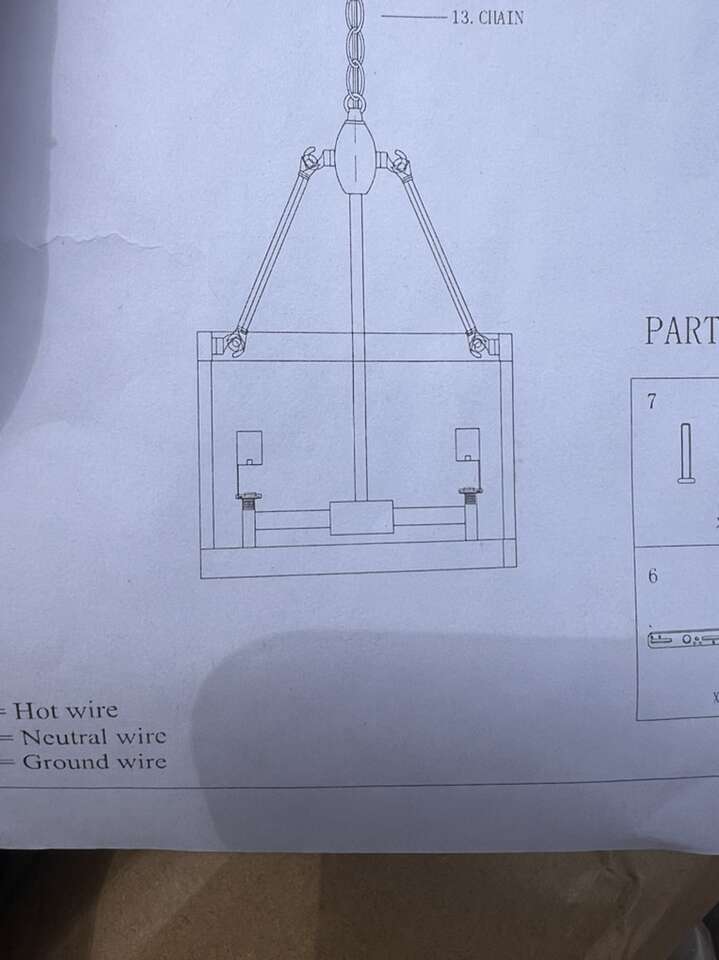 Brand New Square Farm Style Pendant Light