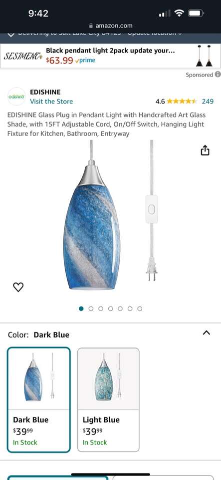 New Plug In Pendant Light By Edishine