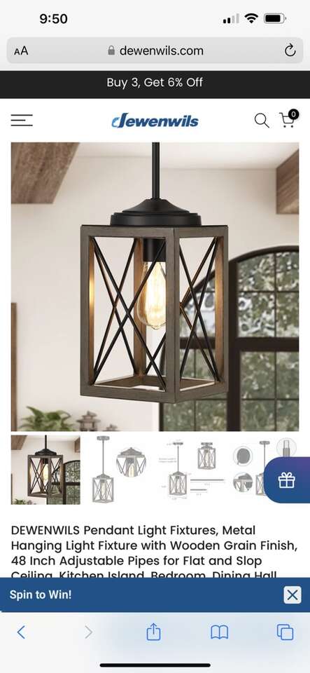 Dewenwils Pendant Light Hhpl05a9 (brown)