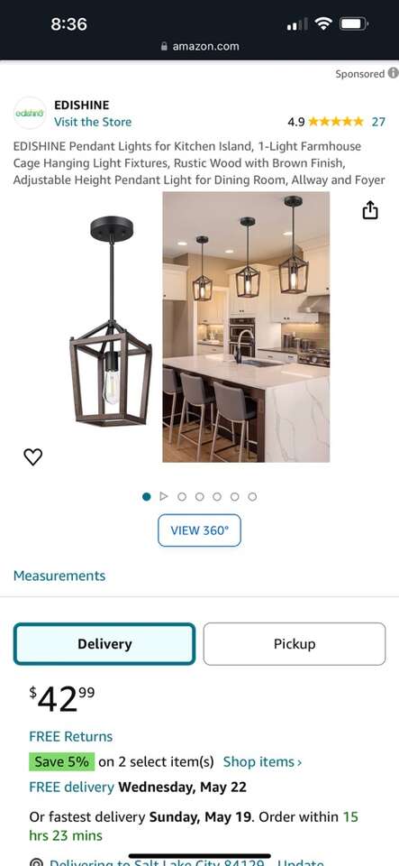 New Wdishine Farmhouse Style Pendant Light -3
