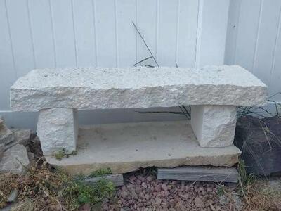 White limestone benches