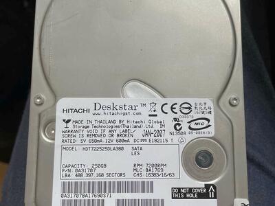 Hitachi SATA 250GB Hard Drive