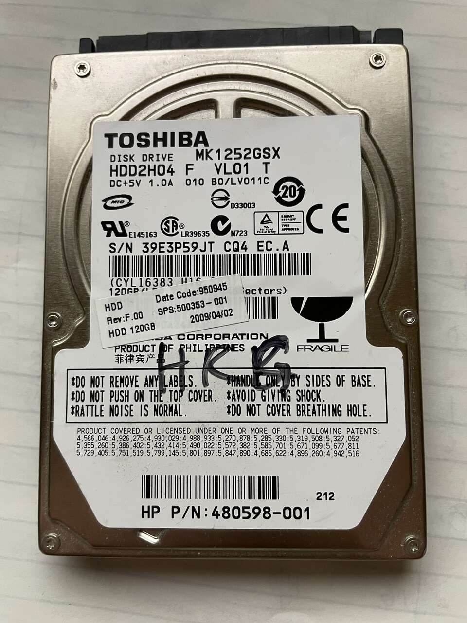 Toshiba HDD2H04 120 GB SATA Laptop Hard Drive