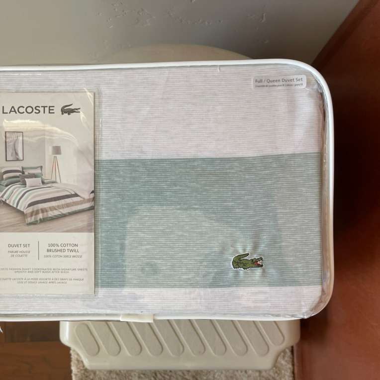 NIP Lacoste Baileys F/Q Duvet Cover Set With Std Shams