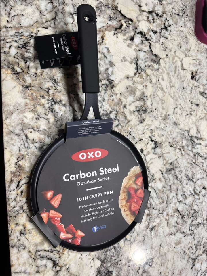 BNWT OXO Obsidian 10 inch Crepe Pan Carbon Steel, healthy non stick