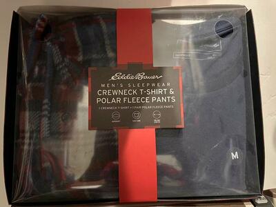 New In Gift Box Eddie Bauer 2pc PJ Set Men's Size M
