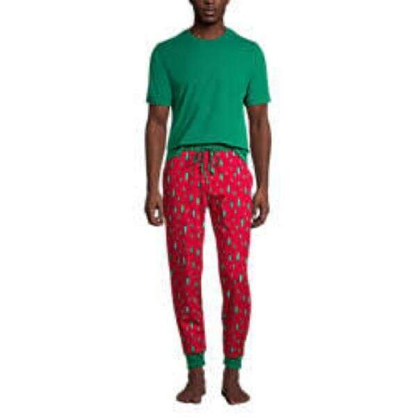 BNIP Lands' End Men's Knit Jersey Pajama Sleep Set, Size M